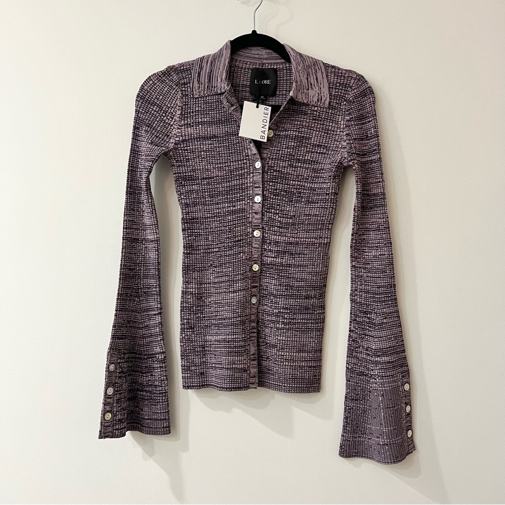 NWT BANDIER X LE ORE Collared Cardigan Button Up Shirt